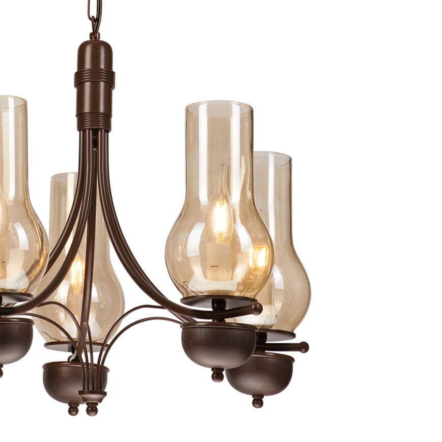 Brilagi - Luster na lancu COTTAGE 5xE14/40W/230V hrast/smeđa