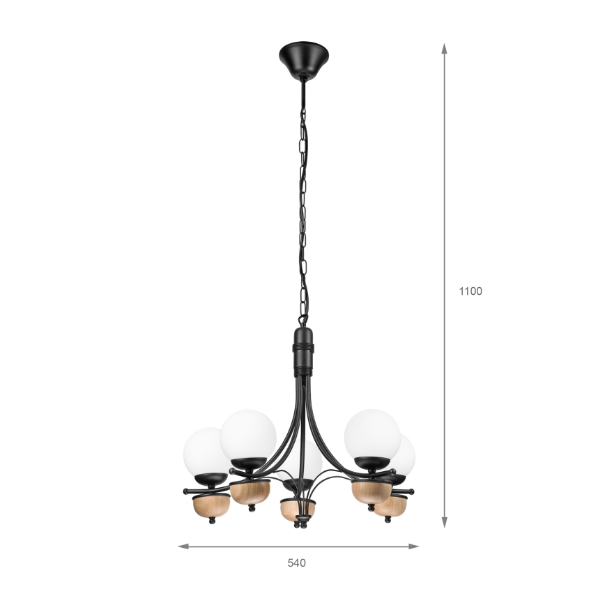 Brilagi - Luster na lancu COTTAGE 5xG9/40W/230V bukva/bijela
