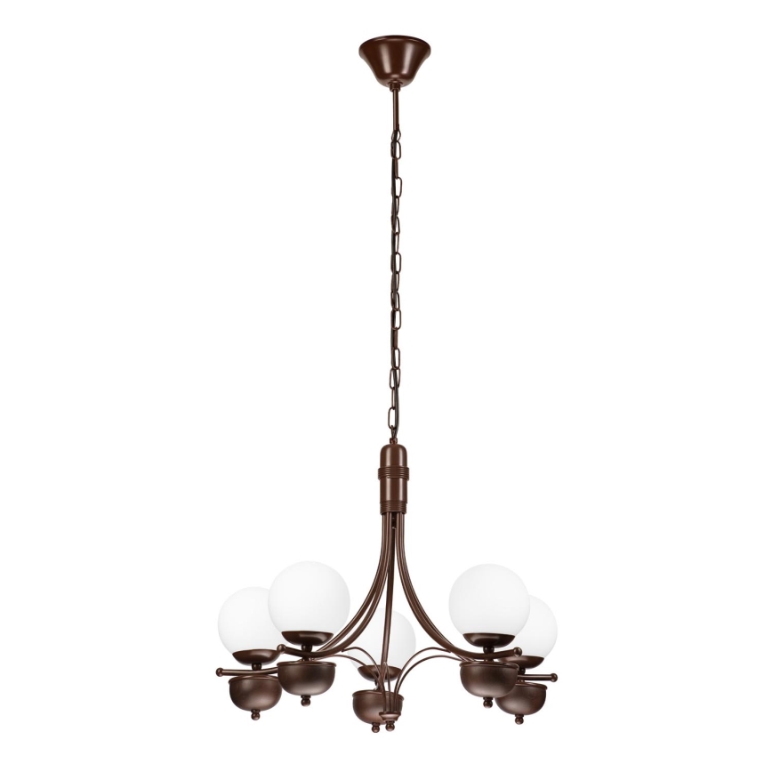 Brilagi - Luster na lancu COTTAGE 5xG9/40W/230V hrast/bijela