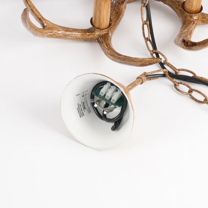 Brilagi - Luster na lancu DEER 6xE14/10W/230V Ø 70 cm u obliku rogovlja