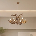 BRILAGI - Luster na lancu DEER 6xE14/10W/230V Ø 80 cm s rogovima