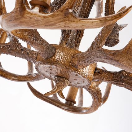 BRILAGI - Luster na lancu DEER 6xE14/10W/230V Ø 80 cm s rogovima