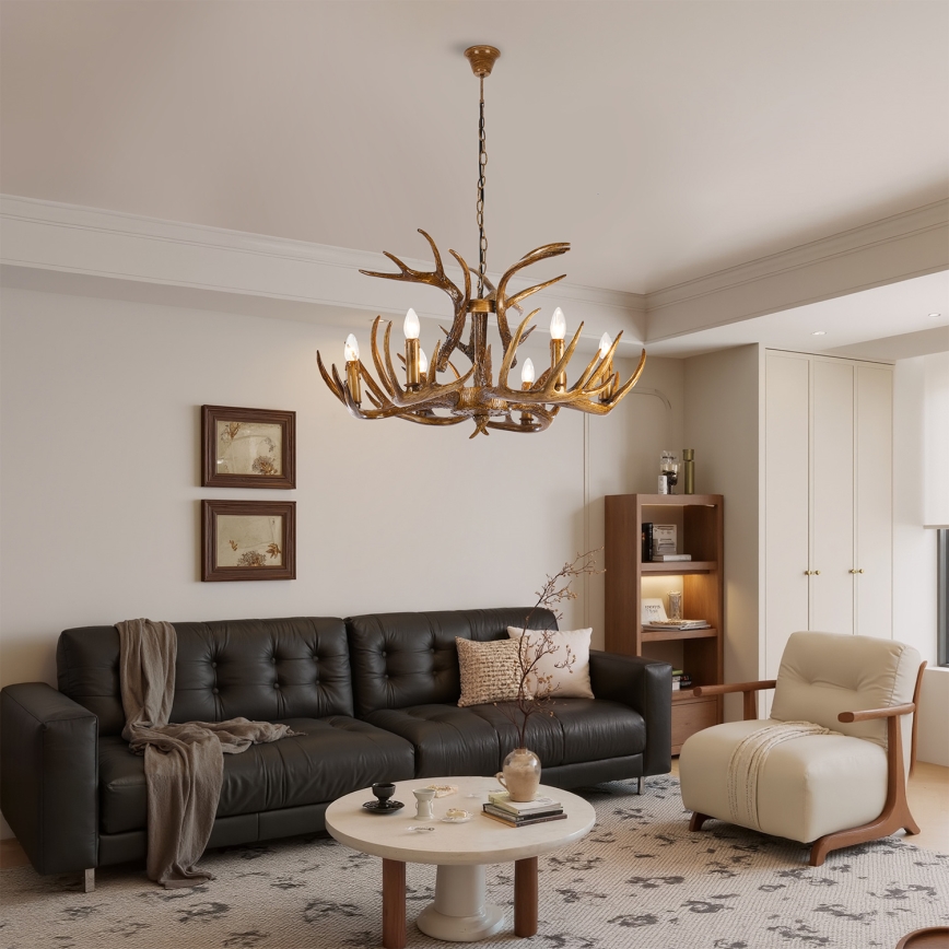 Brilagi - Luster na lancu DEER 6xE14/10W/230V Ø 80 cm u obliku jelenskih rogova