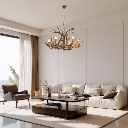 Brilagi - Luster na lancu DEER 6xE14/10W/230V Ø 80 cm u obliku jelenskih rogova