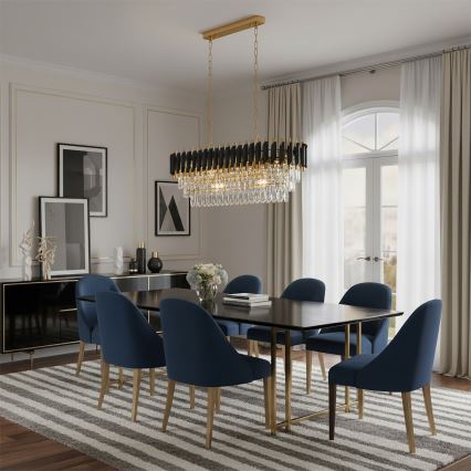 Brilagi - Luster na lancu ECLIPSE 10xE14/10W/230V 78x28 cm crna/zlatna