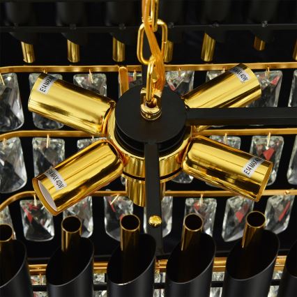 Brilagi - Luster na lancu ECLIPSE 10xE14/10W/230V 78x28 cm crna/zlatna