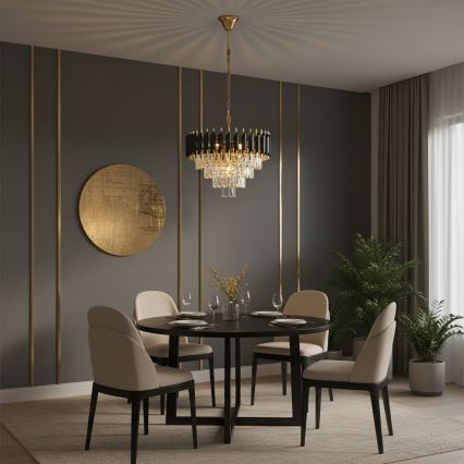 Brilagi - Luster na lancu ECLIPSE 7xE14/10W/230V Ø 48 cm, crna/zlatna