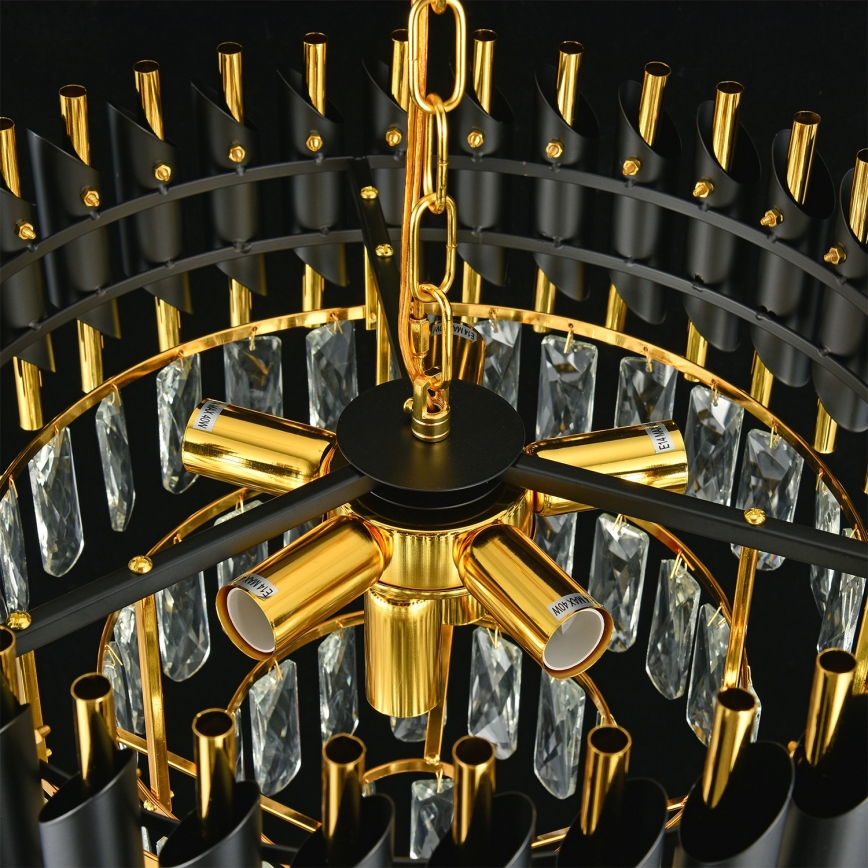 Brilagi - Luster na lancu ECLIPSE 7xE14/10W/230V Ø 48 cm, crna/zlatna