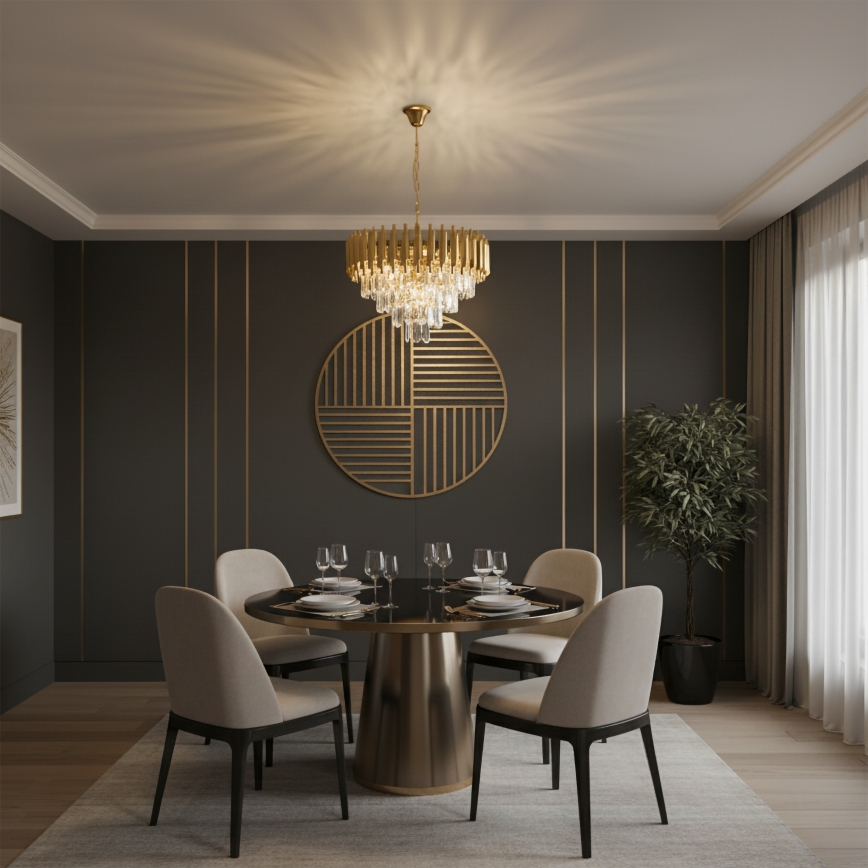 Brilagi - Luster na lancu ECLIPSE 7xE14/10W/230V Ø 48 cm zlatni