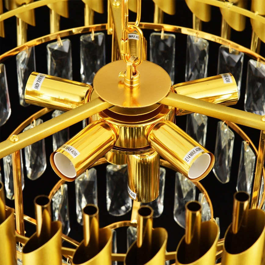 Brilagi - Luster na lancu ECLIPSE 7xE14/10W/230V Ø 48 cm zlatni