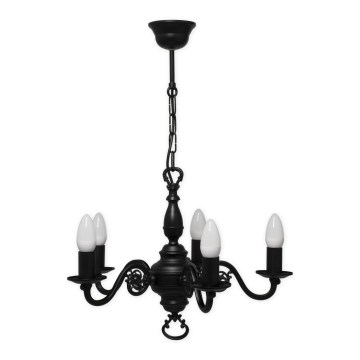 Brilagi - Luster na lancu IMPERO 5xE14/60W/230V crni