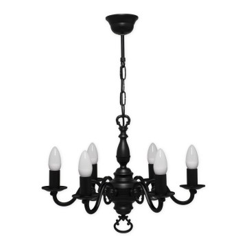 Brilagi - Luster na lancu IMPERO 6xE14/60W/230V crni