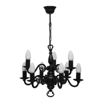 Brilagi - Luster na lancu IMPERO 9xE14/60W/230V crna