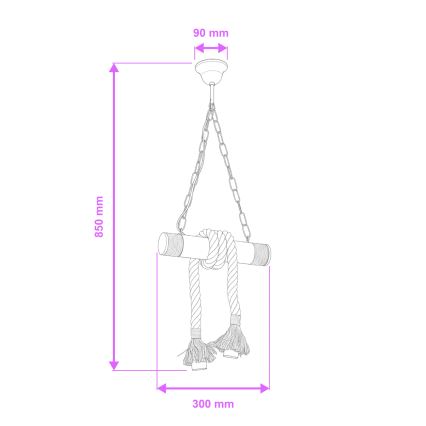 Brilagi - Luster na lancu KOS 2xE27/60W/230V bukva