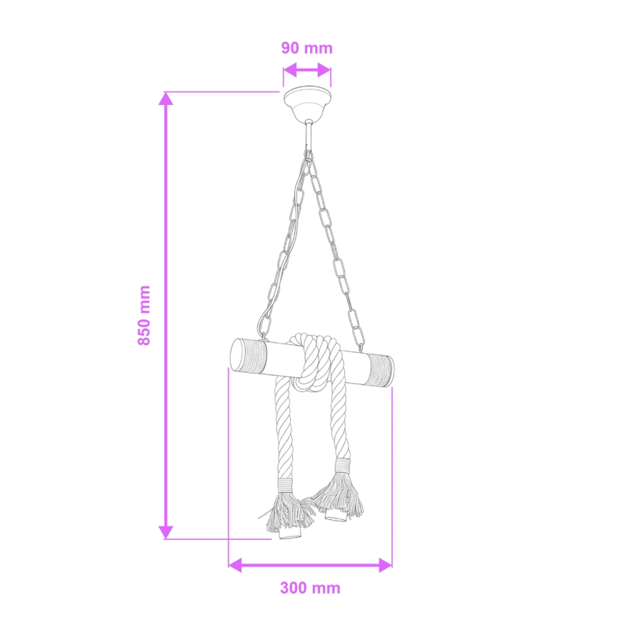 Brilagi - Luster na lancu KOS 2xE27/60W/230V bukva
