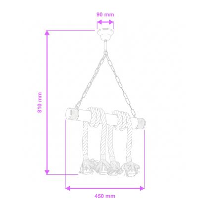 Brilagi - Luster na lancu KOS 4xE27/60W/230V bukva