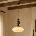 BRILAGI - Luster na lancu MOLLERO 1xE27/15W/230V Ø 24 cm bronza/patina