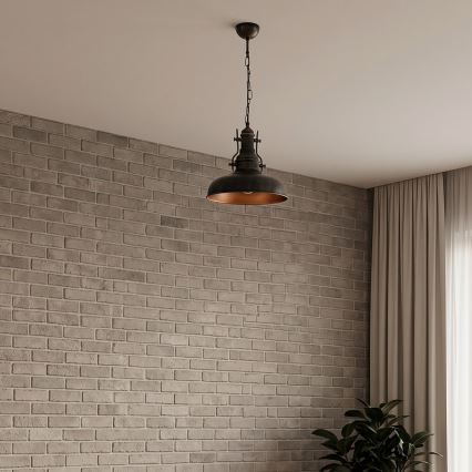 Brilagi - Luster na lancu PYRONIC 1xE27/40W/230V Ø 32 cm brončana/patina