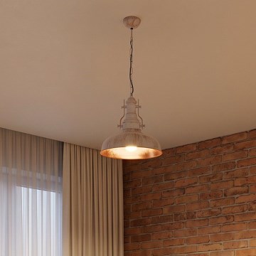Brilagi - Luster na lancu PYRONIC 1xE27/40W/230V Ø 32 cm krem/patina