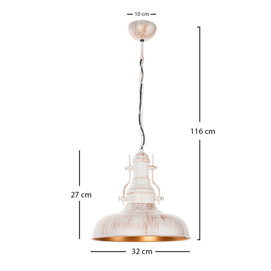 Brilagi - Luster na lancu PYRONIC 1xE27/40W/230V Ø 32 cm krem/patina