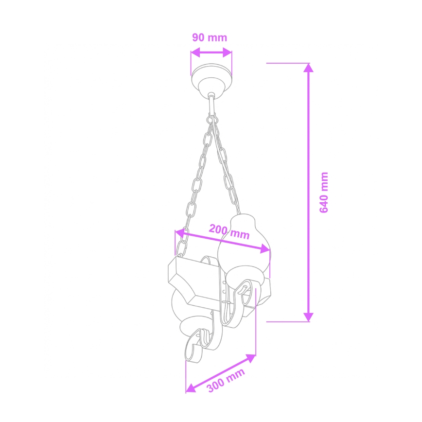 Brilagi - Luster na lancu QUEEN 2xE14/40W/230V bukva/krem