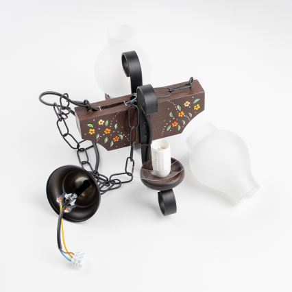 Brilagi - Luster na lancu QUEEN 2xE14/40W/230V bukva/wenge