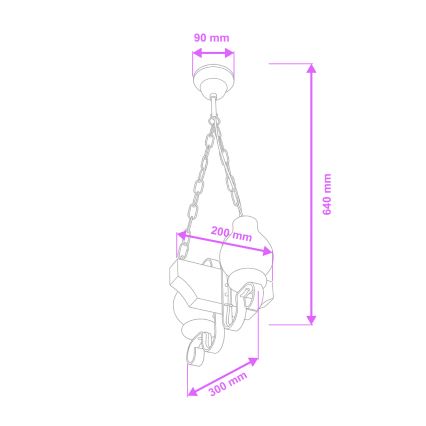 Brilagi - Luster na lancu QUEEN 2xE14/40W/230V bukva/wenge