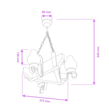 Brilagi - Luster na lancu QUEEN 3xE14/40W/230V bukva/orah