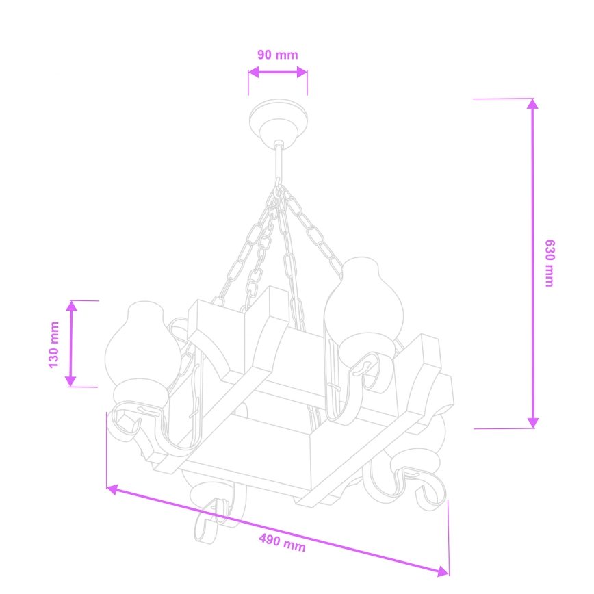 Brilagi - Luster na lancu QUEEN 4xE14/40W/230V bukva
