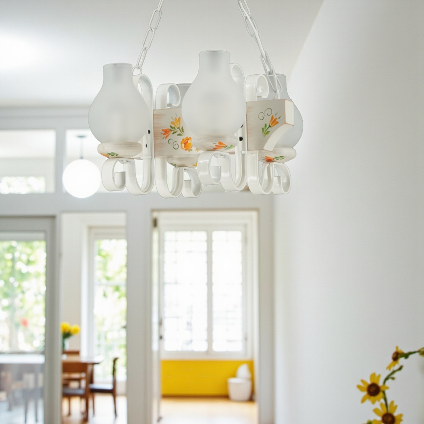 Brilagi - Luster na lancu QUEEN 4xE14/40W/230V bukva/krem