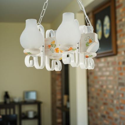 Brilagi - Luster na lancu QUEEN 4xE14/40W/230V bukva/krem