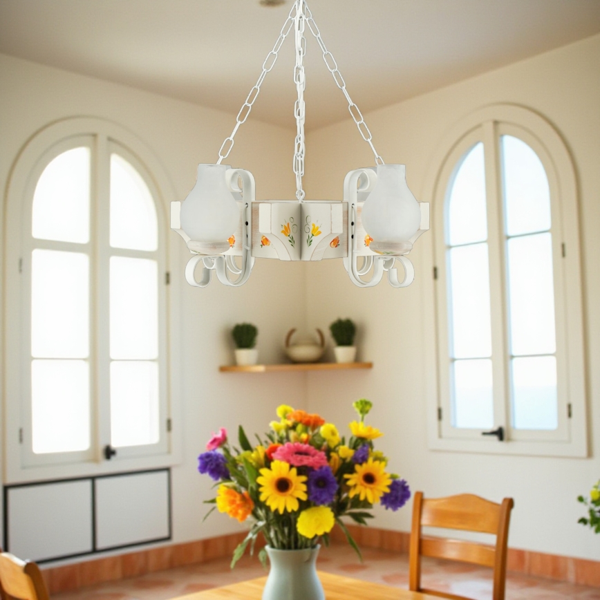 Brilagi - Luster na lancu QUEEN 4xE14/40W/230V bukva/krem