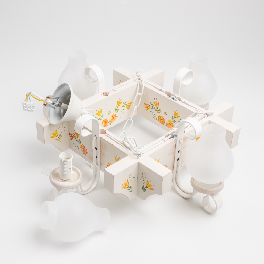 Brilagi - Luster na lancu QUEEN 4xE14/40W/230V bukva/krem