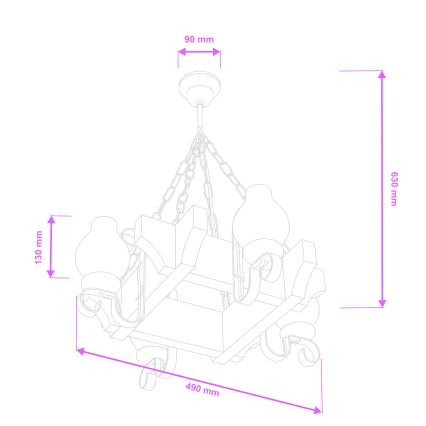 Brilagi - Luster na lancu QUEEN 4xE14/40W/230V bukva/krem