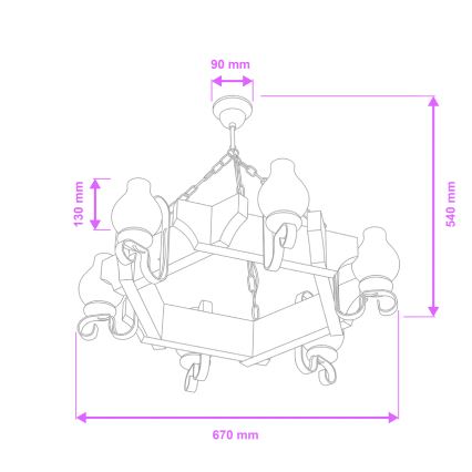 Brilagi - Luster na lancu QUEEN 6xE14/40W/230V bukva