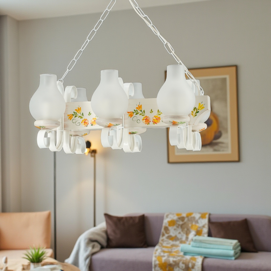 Brilagi - Luster na lancu QUEEN 6xE14/40W/230V bukva/krem