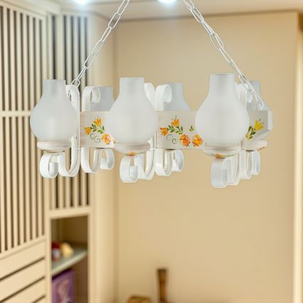 Brilagi - Luster na lancu QUEEN 6xE14/40W/230V bukva/krem