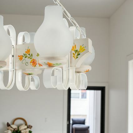 Brilagi - Luster na lancu QUEEN 6xE14/40W/230V bukva/krem