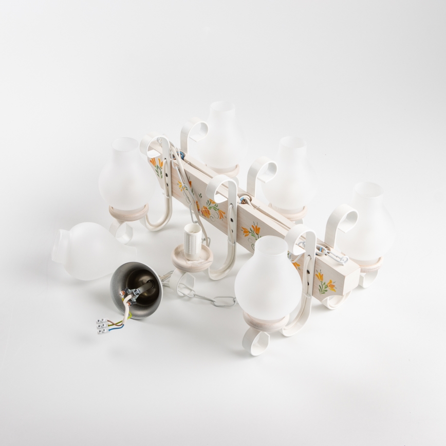 Brilagi - Luster na lancu QUEEN 6xE14/40W/230V bukva/krem