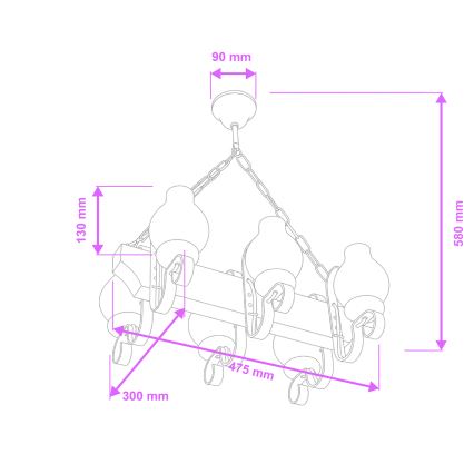Brilagi - Luster na lancu QUEEN 6xE14/40W/230V bukva/krem