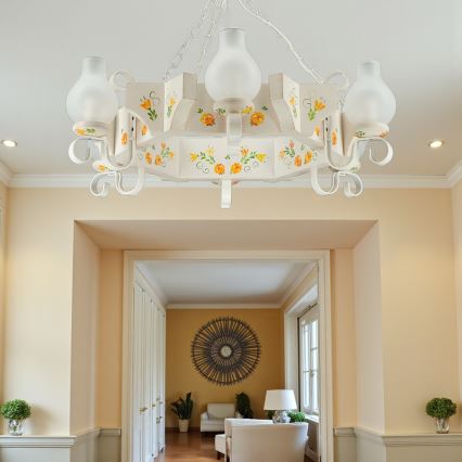 Brilagi - Luster na lancu QUEEN 6xE14/40W/230V bukva/krem