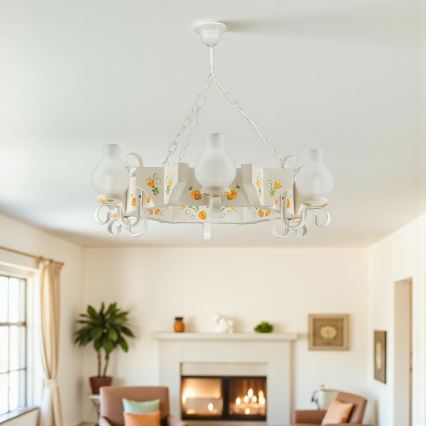 Brilagi - Luster na lancu QUEEN 6xE14/40W/230V bukva/krem