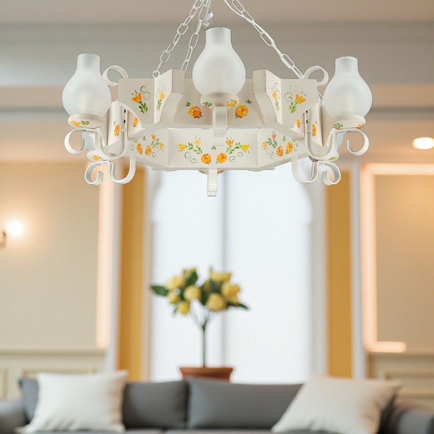 Brilagi - Luster na lancu QUEEN 6xE14/40W/230V bukva/krem