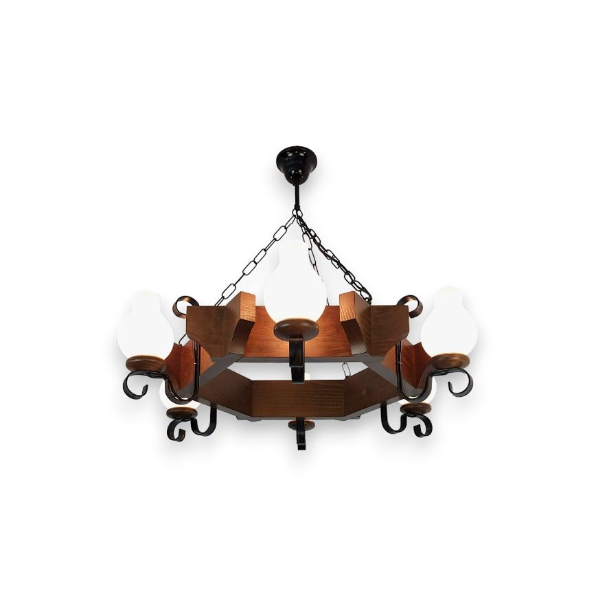 Brilagi - Luster na lancu QUEEN 6xE14/40W/230V bukva/orah