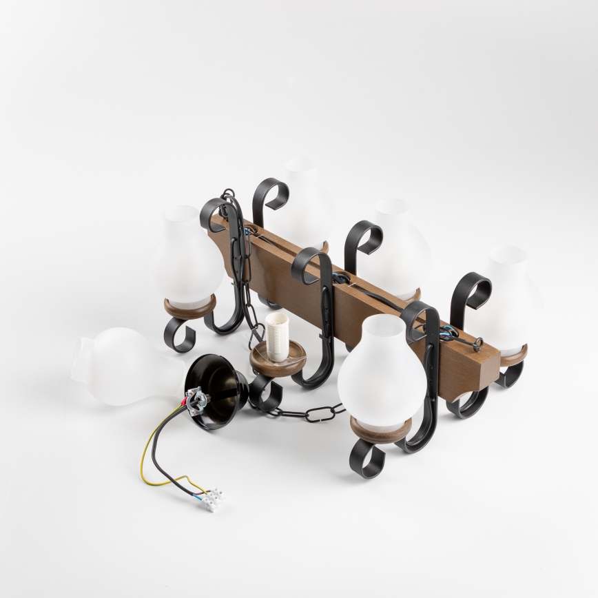 Brilagi - Luster na lancu QUEEN 6xE14/40W/230V bukva/orah