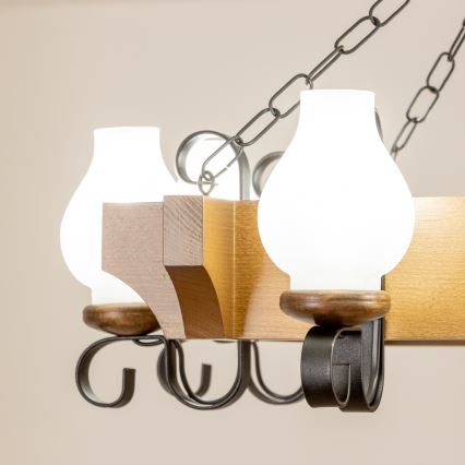 Brilagi - Luster na lancu QUEEN 8xE14/40W/230V bukva/orah