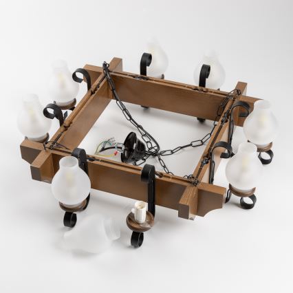 Brilagi - Luster na lancu QUEEN 8xE14/40W/230V bukva/orah