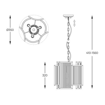 Brilagi - Luster na lancu RAMOS 3xE14/60W/230V zlatna