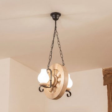 Brilagi - Luster na lancu ROATA 2xE14/40W/230V hrast