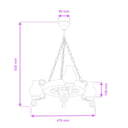 Brilagi - Luster na lancu ROATA 3xE14/40W/230V bukva
